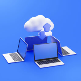 Laptops transfer and downloading data on Cloud computing network
